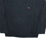 CHAPS Mens Patterned Jumper Black Herringbone Tight Knit L