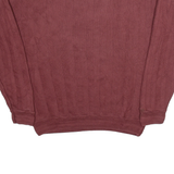 CHAPS RALPH LAUREN Mens Patterned Jumper Maroon Herringbone Tight Knit M