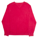 TOMMY HILFIGER Mens Patterned Jumper Red Argyle V-Neck Tight Knit L