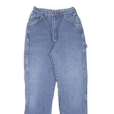 DICKIES Carpenter Workwear Womens Jeans Blue Slim Straight Stone Wash W24 L30