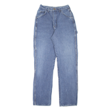DICKIES Carpenter Workwear Womens Jeans Blue Slim Straight Stone Wash W24 L30