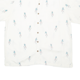 CARIBBEAN Mens Hawaiian Shirt White Crazy Pattern XL