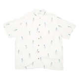 CARIBBEAN Mens Hawaiian Shirt White Crazy Pattern XL