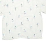 CARIBBEAN Mens Hawaiian Shirt White Crazy Pattern XL