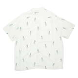 CARIBBEAN Mens Hawaiian Shirt White Crazy Pattern XL