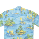 ROYAL CREATIONS Mens Hawaiian Shirt Blue Crazy Pattern M