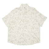 JOSEPH ABBOUD Mens Hawaiian Shirt Cream Floral XL