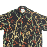M.E SPORT Mens Hawaiian Shirt Black Crazy Pattern L