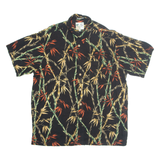 M.E SPORT Mens Hawaiian Shirt Black Crazy Pattern L