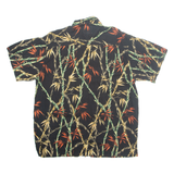 M.E SPORT Mens Hawaiian Shirt Black Crazy Pattern L