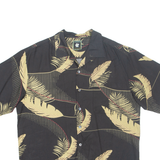 AUREUS Mens Hawaiian Shirt Black Crazy Pattern S