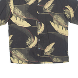 AUREUS Mens Hawaiian Shirt Black Crazy Pattern S