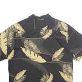AUREUS Mens Hawaiian Shirt Black Crazy Pattern S