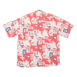 PRESWICK & MOORE Mens Hawaiian Shirt Red Crazy Pattern L