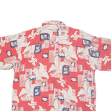 PRESWICK & MOORE Mens Hawaiian Shirt Red Crazy Pattern L