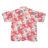 PRESWICK & MOORE Mens Hawaiian Shirt Red Crazy Pattern L