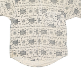 BILLY OBJECTS Mens Hawaiian Shirt Beige Crazy Pattern S