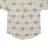 BILLY OBJECTS Mens Hawaiian Shirt Beige Crazy Pattern S