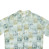 IOLANI Mens Hawaiian Shirt Blue Floral XL