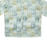 IOLANI Mens Hawaiian Shirt Blue Floral XL