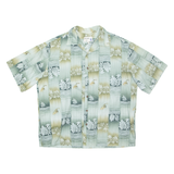 IOLANI Mens Hawaiian Shirt Blue Floral XL