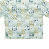 IOLANI Mens Hawaiian Shirt Blue Floral XL