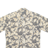 ST JOHN'S BAY Mens Hawaiian Shirt Grey Floral M