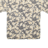 ST JOHN'S BAY Mens Hawaiian Shirt Grey Floral M