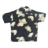 HULA HULA Mens Hawaiian Shirt Black Floral L