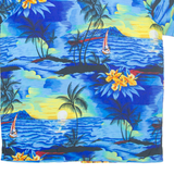 KING KAMEHA Mens Hawaiian Shirt Blue Crazy Pattern L
