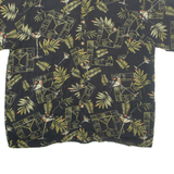 M.E SPORT Mens Hawaiian Shirt Black Crazy Pattern XL