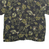 M.E SPORT Mens Hawaiian Shirt Black Crazy Pattern XL