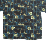 KNIGHTSBRIDGE Mens Hawaiian Shirt Black Floral XL