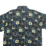KNIGHTSBRIDGE Mens Hawaiian Shirt Black Floral XL