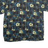 KNIGHTSBRIDGE Mens Hawaiian Shirt Black Floral XL