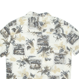 ISLAND SHORES Mens Hawaiian Shirt Beige Crazy Pattern XL