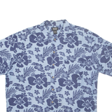 BASS & CO Mens Hawaiian Shirt Blue Floral L