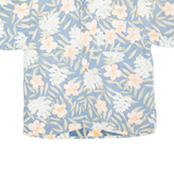 OP Mens Hawaiian Shirt Blue Floral L