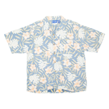 OP Mens Hawaiian Shirt Blue Floral L