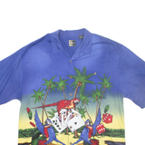 CHILIWEAR Mens Hawaiian Shirt Blue Crazy Pattern XL