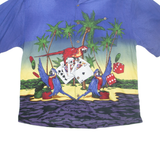 CHILIWEAR Mens Hawaiian Shirt Blue Crazy Pattern XL