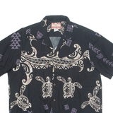RJC Mens Hawaiian Shirt Black Crazy Pattern XL