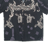 RJC Mens Hawaiian Shirt Black Crazy Pattern XL