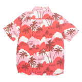 COCA COLA Womens Hawaiian Shirt Pink Floral M