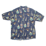 NATURAL ISSUE Mens Hawaiian Shirt Blue Crazy Pattern L