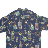 NATURAL ISSUE Mens Hawaiian Shirt Blue Crazy Pattern L