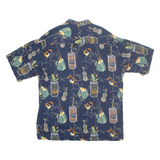 NATURAL ISSUE Mens Hawaiian Shirt Blue Crazy Pattern L