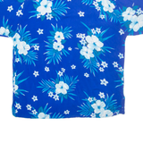 HIBISCUS Mens Hawaiian Shirt Blue Floral L
