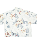 BOCA CLASSIC Mens Hawaiian Shirt White Floral L