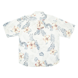 BOCA CLASSIC Mens Hawaiian Shirt White Floral L
